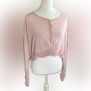 Out of Xile England Cropped Silk Cotton Top Size 4 Women’s 013